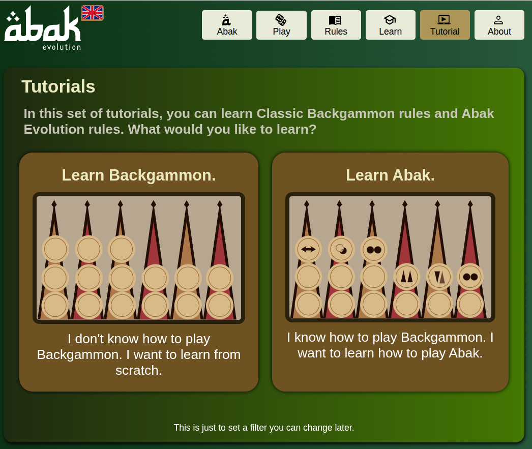 Abak Evolution interactive tutorials