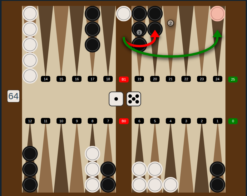 Entering from the bar in backgammon