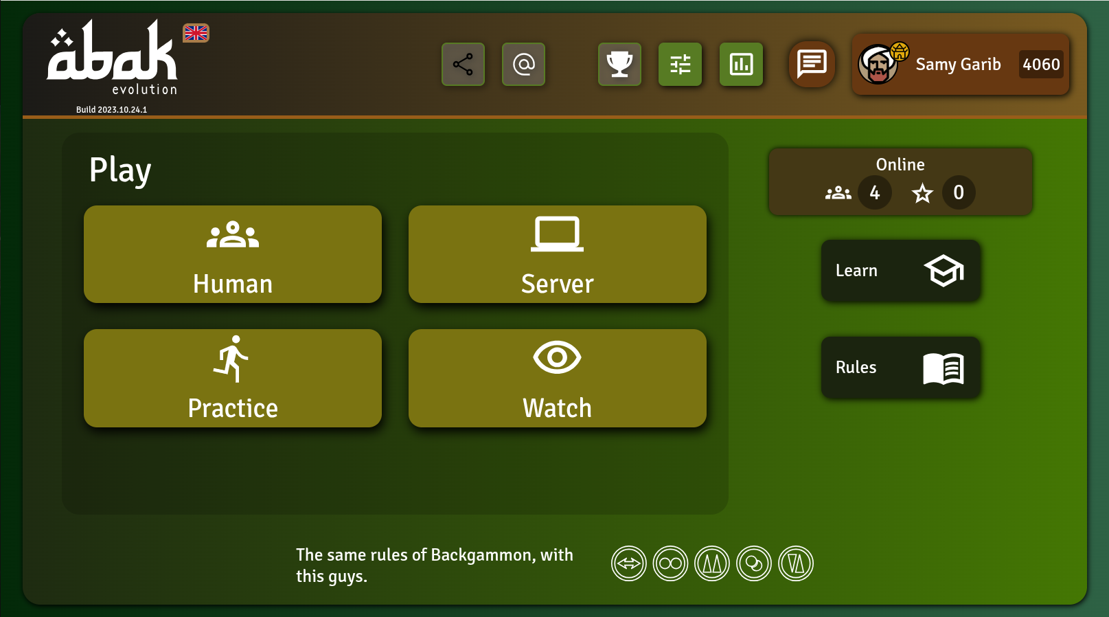 Abak Evolution lobby screen
