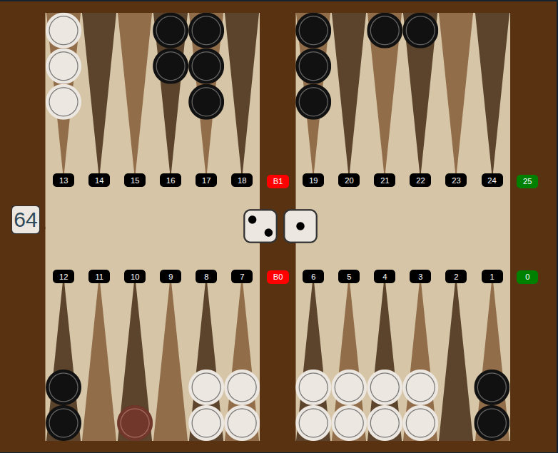 A six-point prime in backgammon